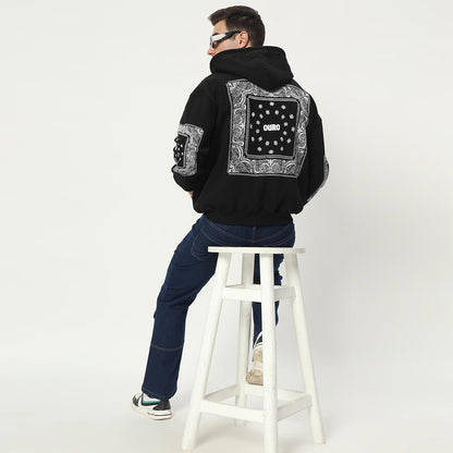 Ouro paisley hoodie (Onyx Black)