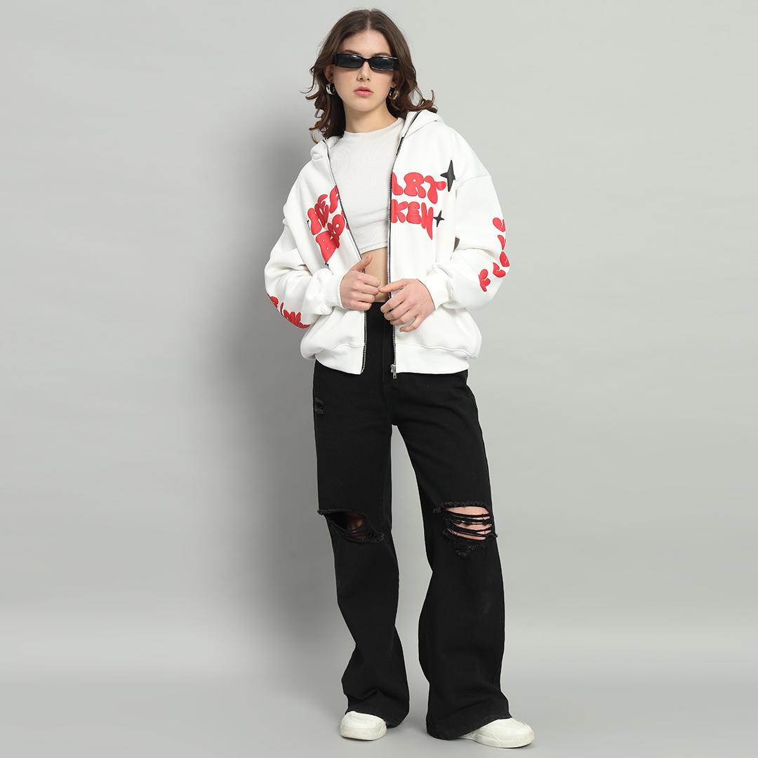 Fake Love Zip-Up hoodie (Frost White)