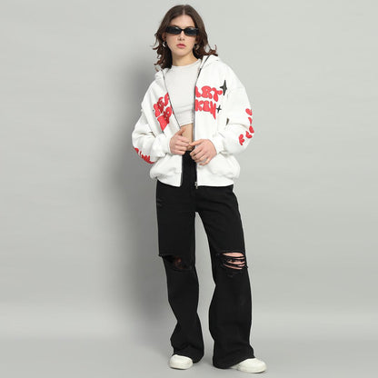 Fake Love Zip-Up hoodie (Frost White)